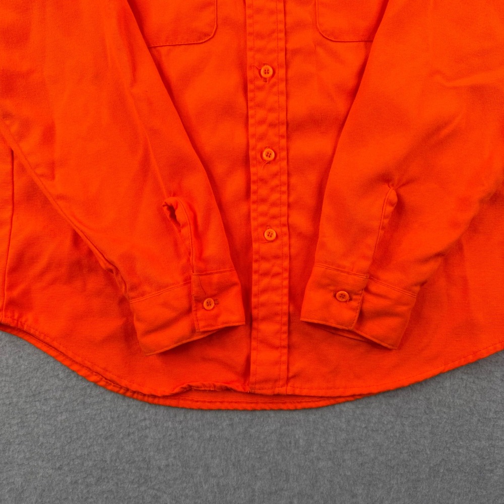 Vintage Five Brother Shirt Men Large Orange Flannel Long Sleeve Hunting USA Made - Picture 3 of 9